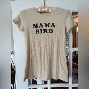 Mama Bird Beige Graphic Tee from The Bee & the Fox